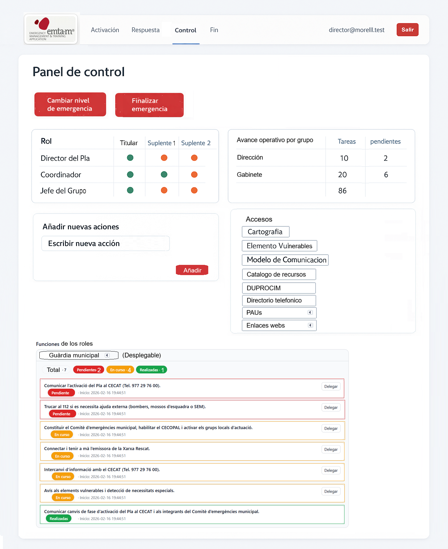 Panel de control